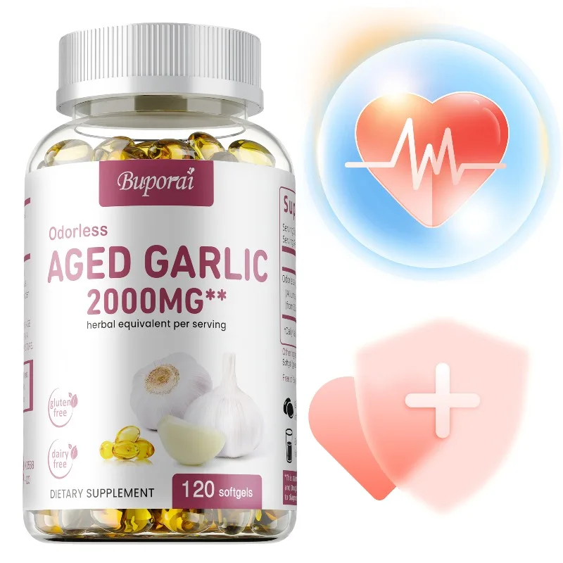 

Odorless Aged Garlic - Improved Blood Circulation, Balances Cholesterol, Promote Heart Health, Boosts Immunity, Non-GMO