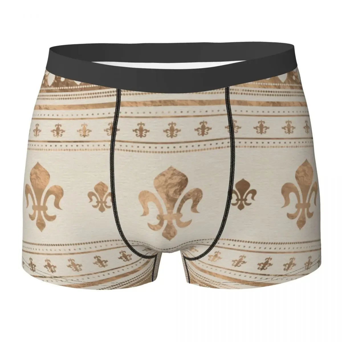 Fleur-de-lis Pastel Gold Man Underwear Boxer Shorts Panties Fashion Breathable Underpants For Male S-XXL