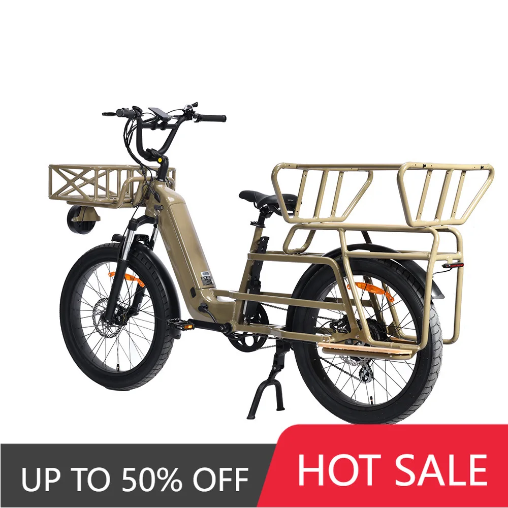 EER 2025 new 24-inch family freight aluminum alloy 7-speed integrated lower tube 48V 15Ah 250W/500W/750W bicycle long-tail elect