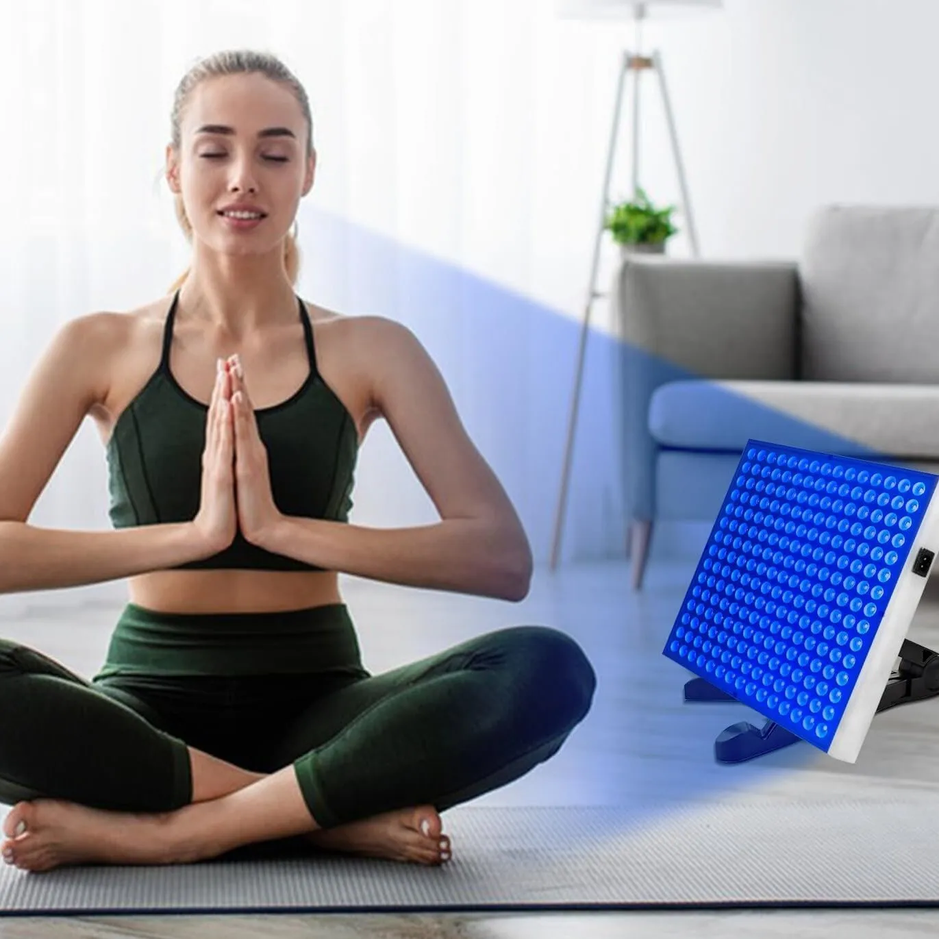 新しい 225 個ランプブルーライトコールドレーザー LED フェイス日焼け日焼けサロンランプスタンド付き、美容スキンケアボディ & フェイス機器 45 ワット