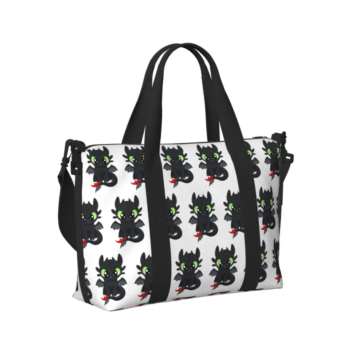 

Custom Baby Dragon Kids, Toothless Beach Travel Bag Large Capacity Tote Bags for Gym Sport Women Shopping Duffle Shoulder Bag