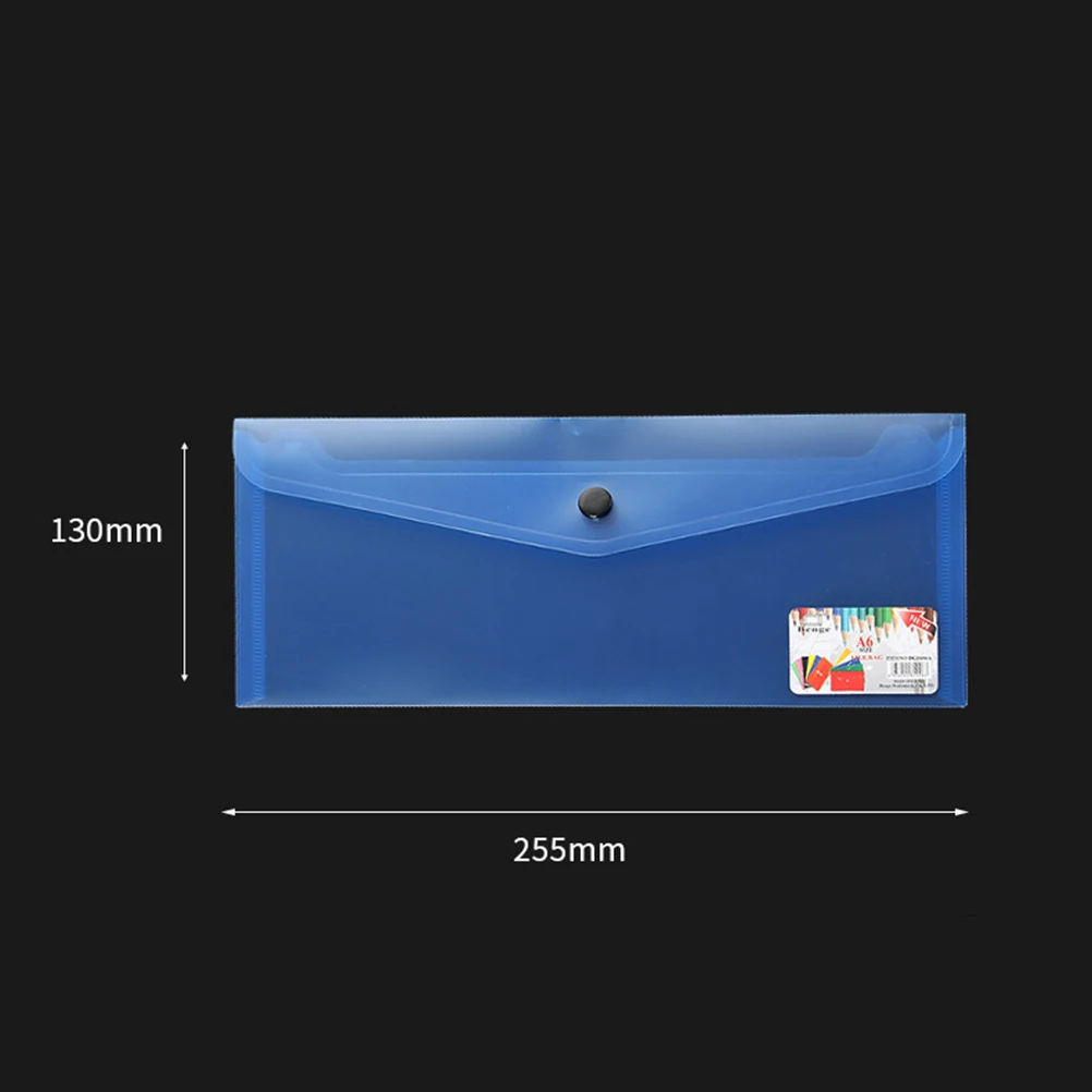 

6pcs Plastic Document Clear Envelope Folder Snap Button Storage Organizer School Office Home Light Portable Folders