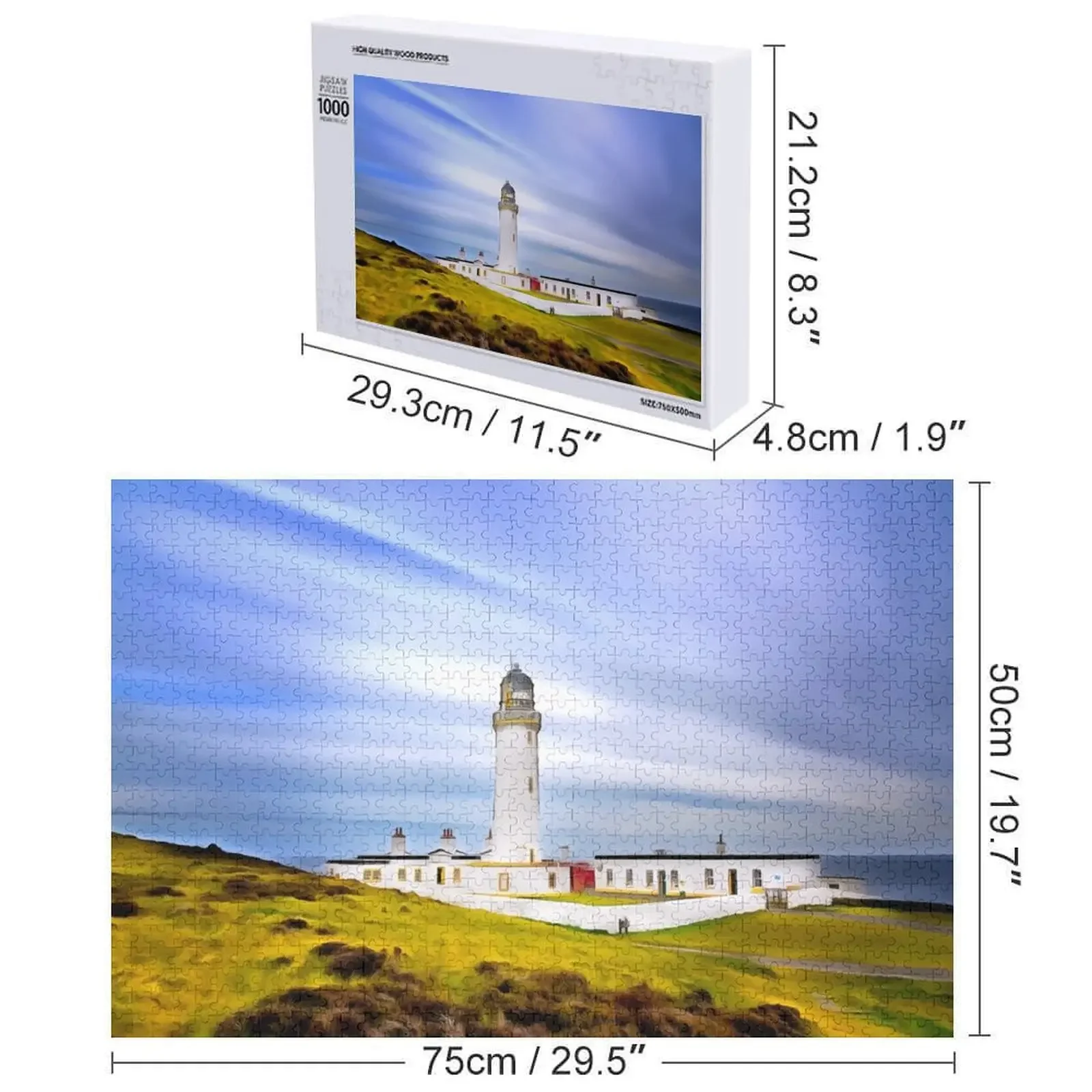 ガロウェイ島灯台（絵画）ジグソーパズル 赤ちゃんのおもちゃ 大人用木製ジグソー 子供用ジグソーパズル