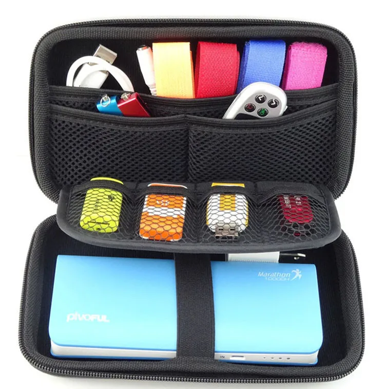 2.5 inch  3 Colors Large Cable Organizer Bag Carry Case HDD  USB Flash Drive Memory Card Phone Power Bank 3DS