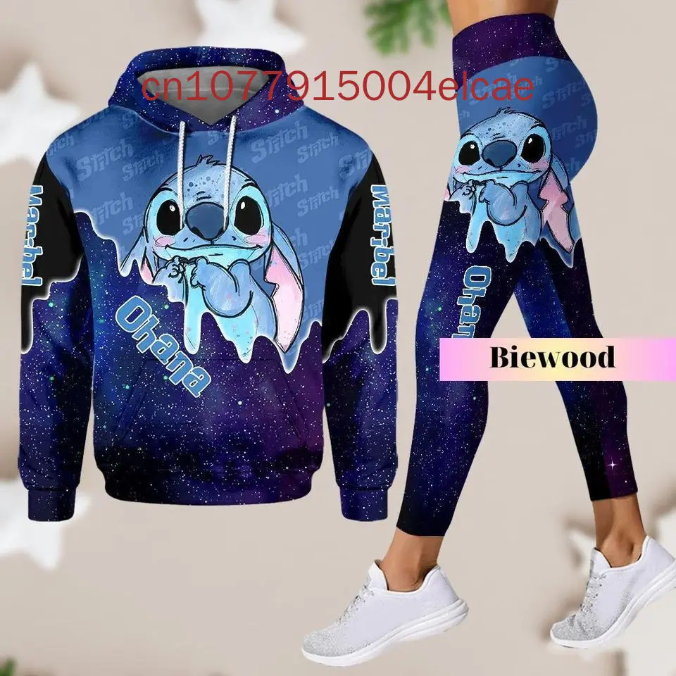 

Customize Disney Stitch 3D Hoodie Women's Hoodie Leggings Suit Stitch Yoga Pants Sweatpants Fashion Sports Suit Disney Yoga Suit