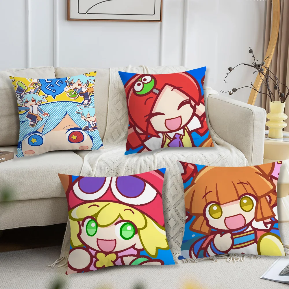 

Game P-Puyo P-Pop F-Fever Anime Sig For Bedroom Car Coffee Shop Room Soft and Living Room Sofa Decorative Pillow Cover Case