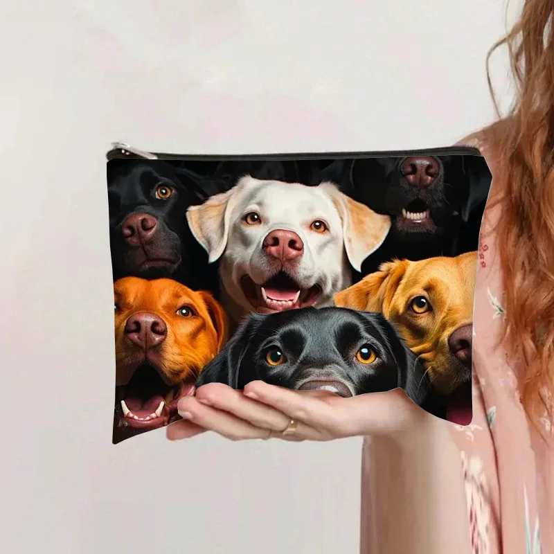 New Women Powder Puff Storage Bags Large Capacity Makeup Travel Toiletry Bag Cartoon Printed Zipper Bags Makeup Tool Accessories