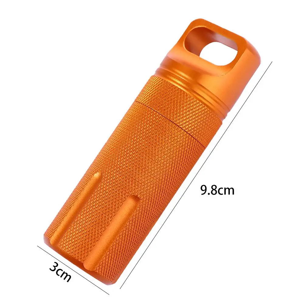 Waterproof Travel Dry Bottle Hike Box Keychain Survival Capsule Container Seal Tank First-Aid Canister Pill Box