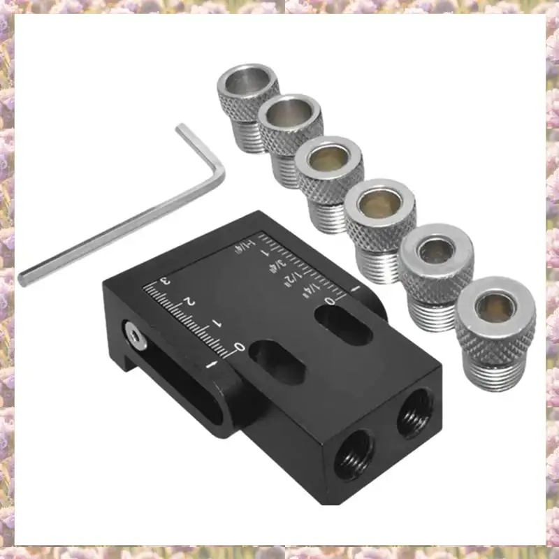 

-FTGT 15-Degree Angle Woodworking Oblique Hole Locator 8Pc Angle Drill Guide Set DIY For Woodworking Tools