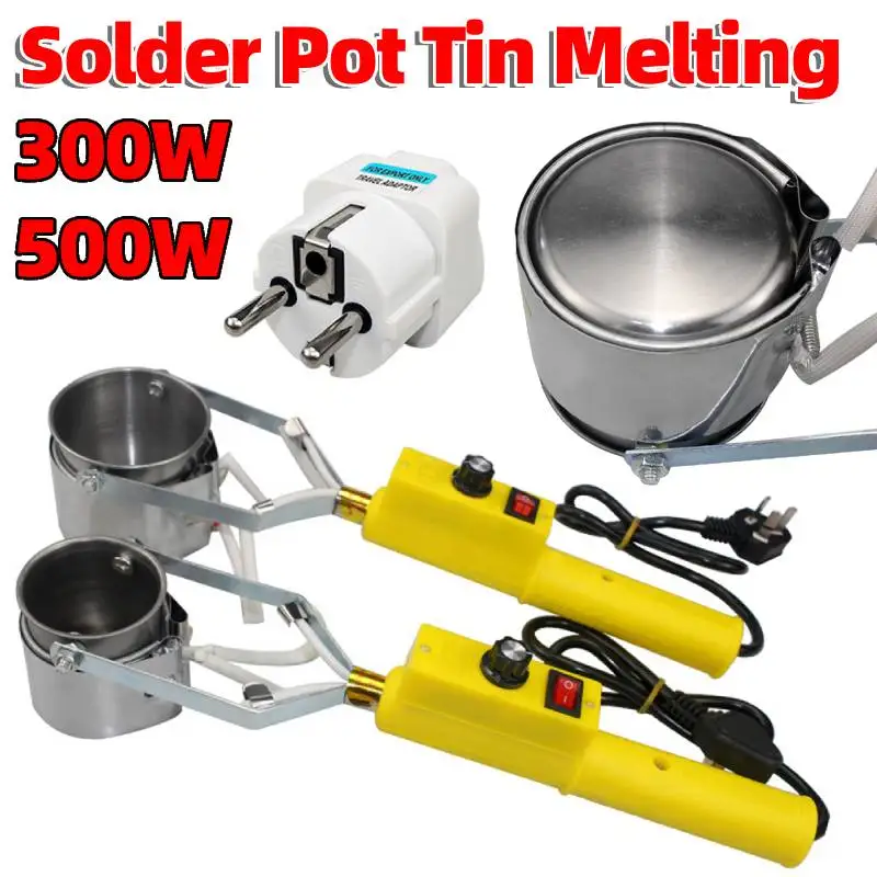 

300W/500W Tin Melting Solder Pot Tin Handheld Soldering Repair Tool Furnace with Handle for Maintenance Repair Metal Art
