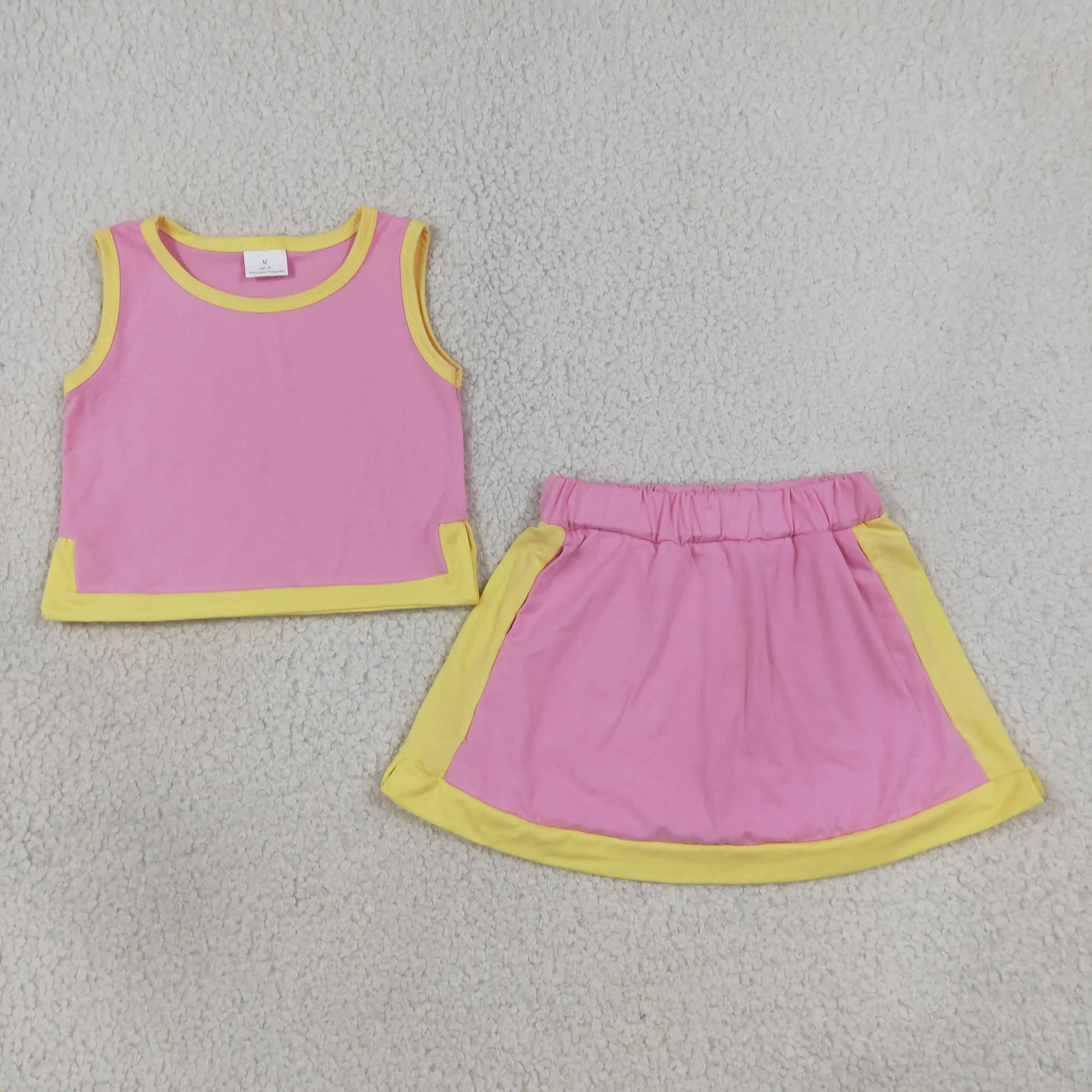 Wholesale Baby Girl Cotton Sleeveless Tops Kids Skirt Shorts Girls Summer Clothes Children Toddler Outfit Clothes