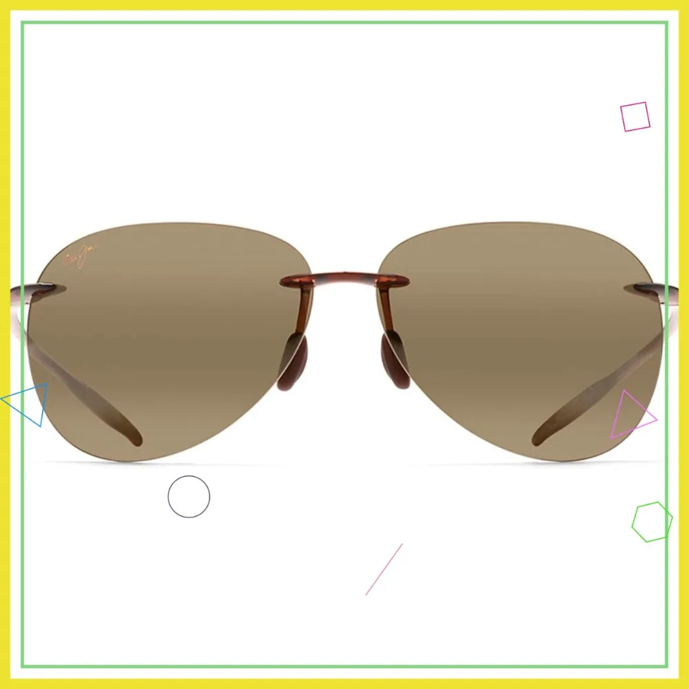 Polarized Rimless Sunglasses for Men and Women, UV Protection, Lightweight Design