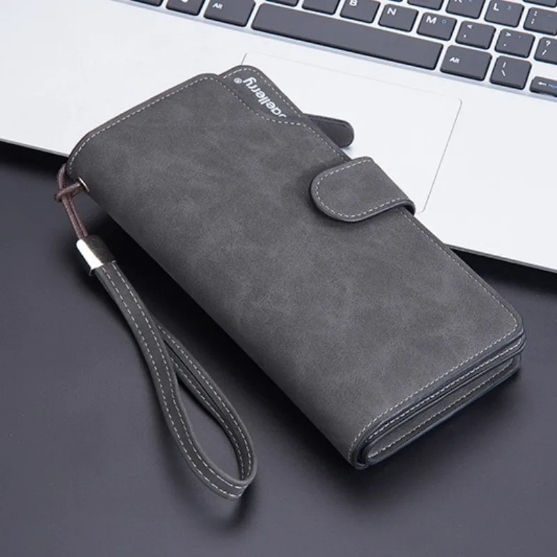 베일러리 남성 장지갑 이름 각인 카드 홀더 대용량 남성 지갑 고급 휴대폰 포켓 남성 지갑 걸쇠 핸드백