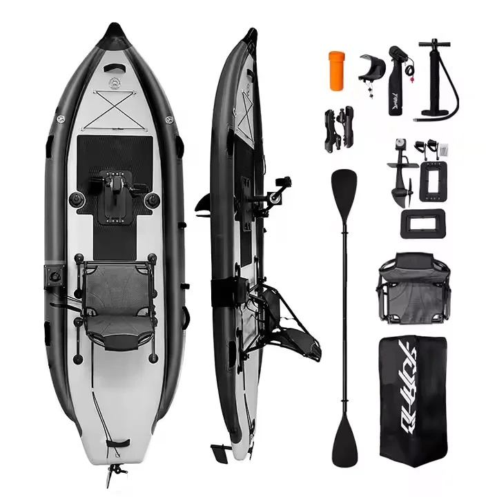 

Favorite 2025 New Trendy Inflatable Fishing Canoe Boat Sit on Top Portable Foldable Pedal Kayak for Fishing Recreational