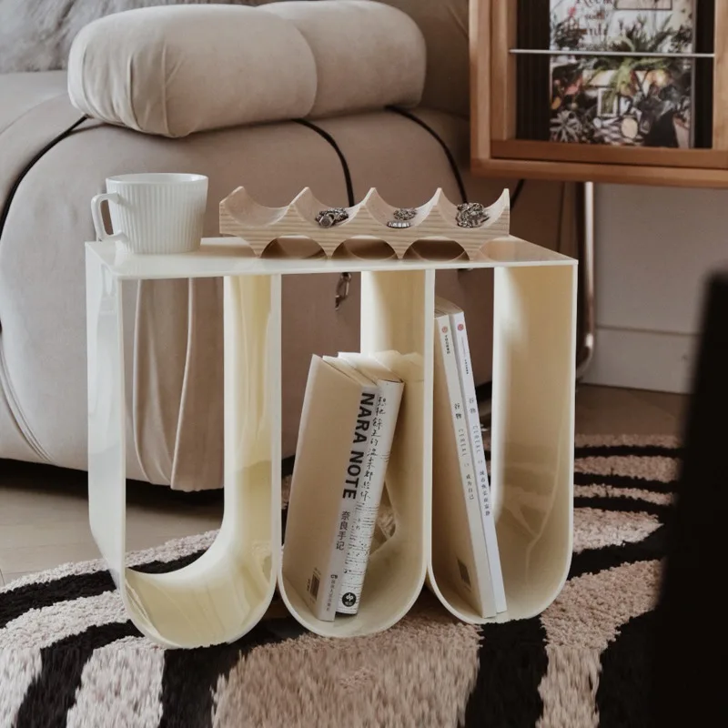 Modern Acrylic Magazine Rack for Living Room Floor Information Book Storage Sofa Table Bedroom Bedside Tea TableFurniture