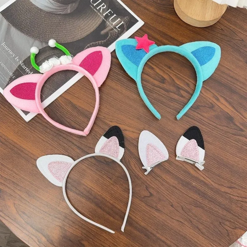 جديد الترتر لطيف آذان القط عقال الأطواق الشعر للنساء الفتيات Kawaii الكرتون غطاء الرأس الإبداعية تأثيري اكسسوارات هدية عيد ميلاد #6