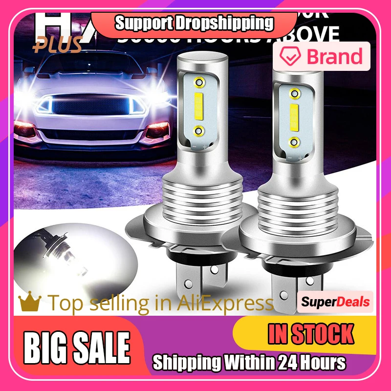 

2 Pcs H7 Led Headlight Bulb Car Front Fog Lamp High And Low Beam Conversion Kit 6000k 110w Ultra White Car Accessories Drop Ship