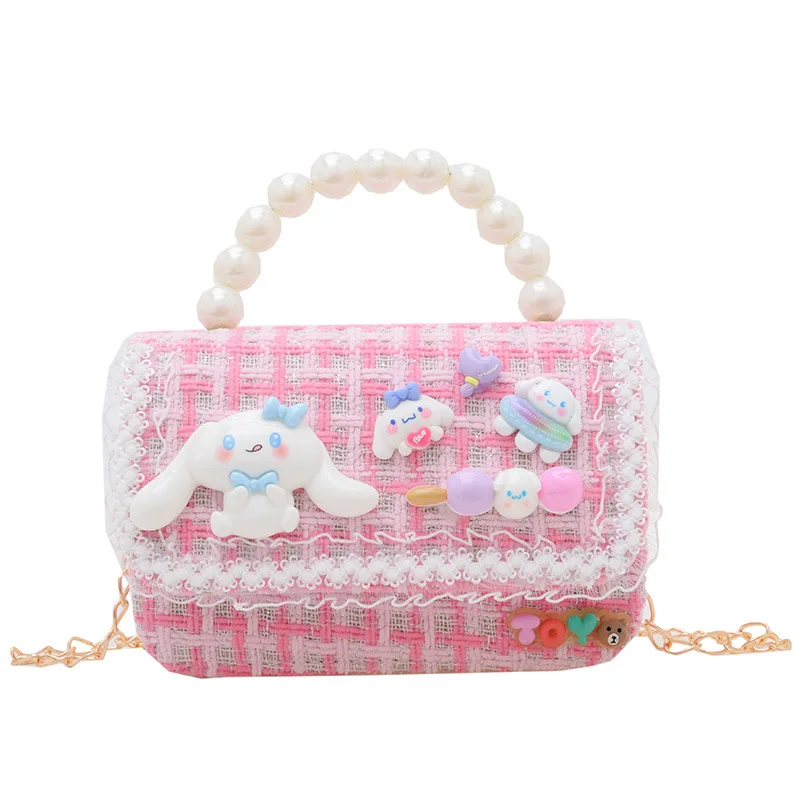 

Princess Pearl Postman Bag Cinnamoroll My Melody Fashion New Girl Children's Bag Mini Chain Small Square Bag Cartoon Shoulder Ba