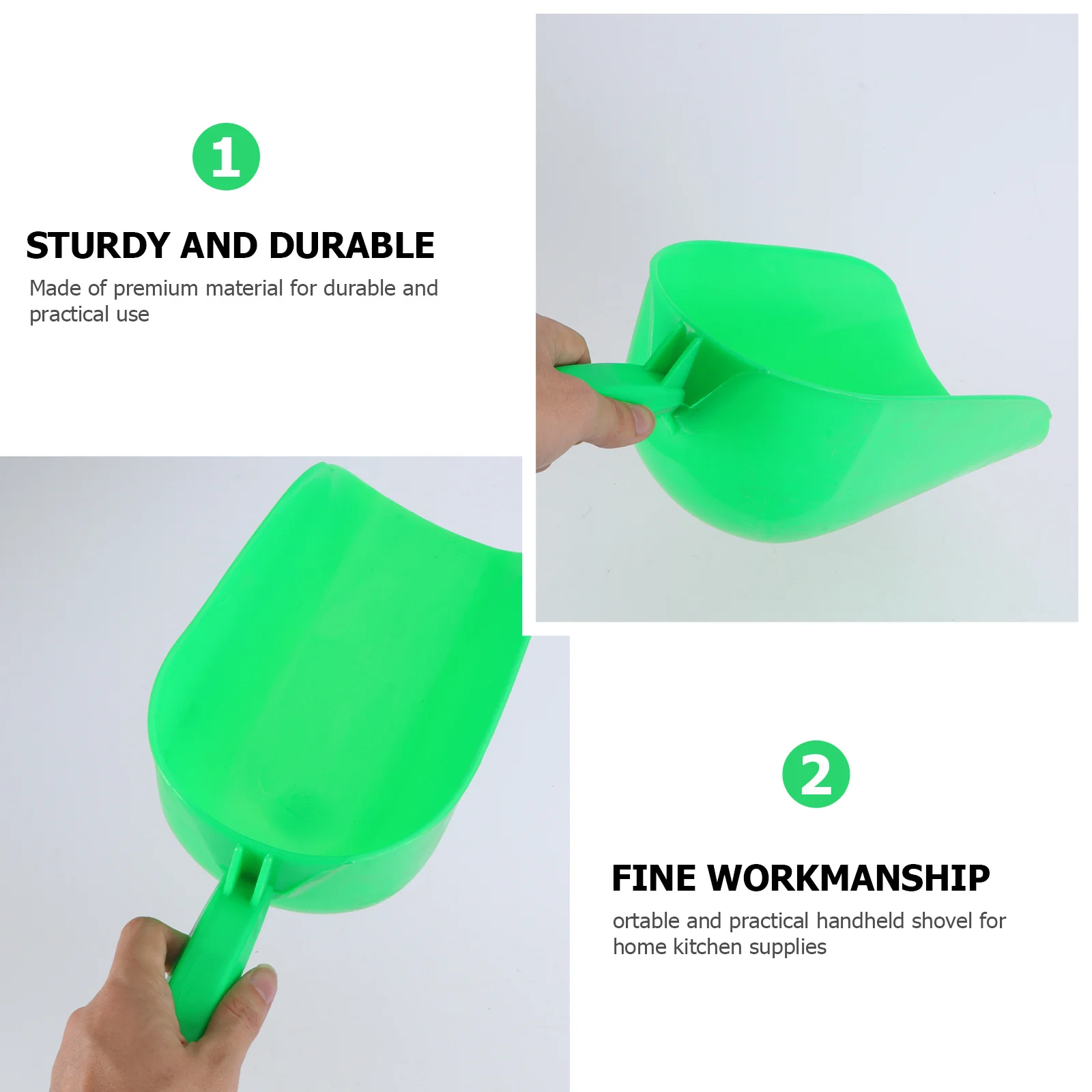 2 قطعة مجرفة الثلج الخضراء متعددة الوظائف العملي المنزلية آيس كيوب مغرفة دائم المطبخ أداة مجرفة الأرز للطعام