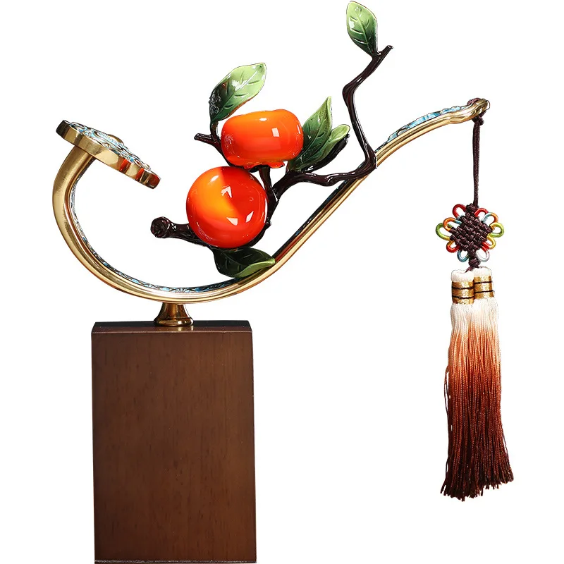 

New Chinese style, brass, ornaments, household, living room, persimmons, Ruyi, ornaments, Chinese style
