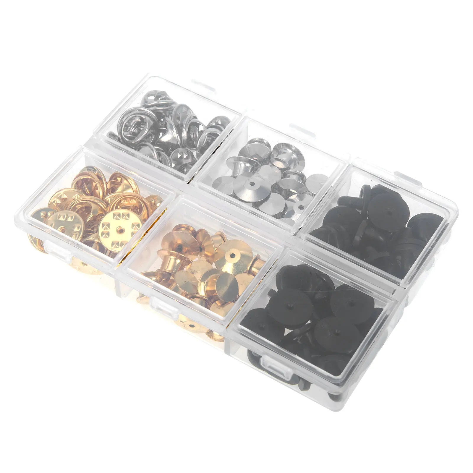 84Pcs Locking Pin Backs Metal Pin Backs for Tie Clips Brooches Collar Pins Simple Elegant Design Portable Easy Clip Secure Hold
