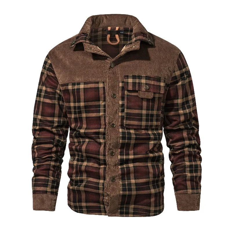 

Новая осенне-зимняя мужская хлопковая куртка с плюшевой изоляцией и толстым пальто, мужская повседневная простая куртка-рубашка, мужская одежда