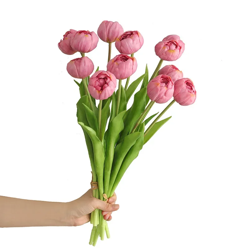 New Silicone Tulip Artificial Flower 3pcs Real Touch Bouquet 38CM Luxury Home Decorative Flowers Living Room Deco Flores