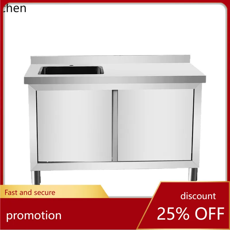 

CZ Thickened Stainless Steel Single Sink Kitchen Sink with Platform Storage Cabinet