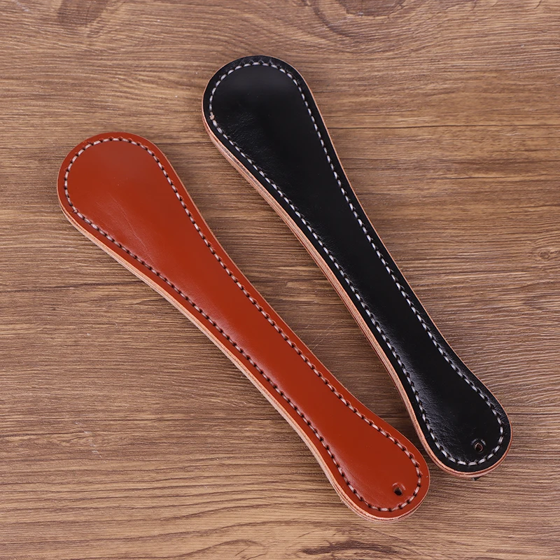 1Pc Classic Boston Leather Racket Multi-function Self-protection Cowhide Contains Lead Block Portable Tactical Tool