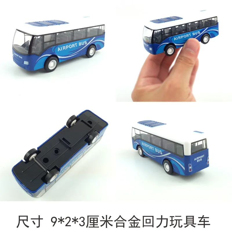 Alloy Toy Car Airport Metal Pullback Bus Children\'s Educational Kids Gift Sand Table Model Birthday Present