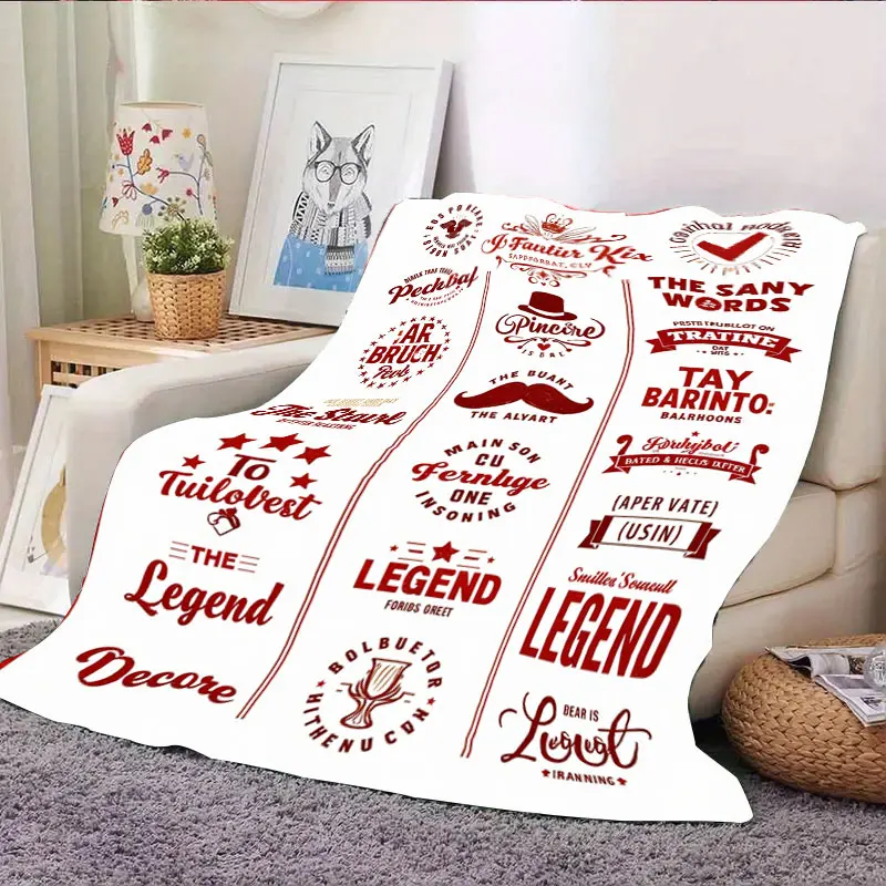 Coperta in flanella da 1 pezzo Coperta con citazioni di leggenda in stile vintage per un accogliente arredamento del soggiorno
