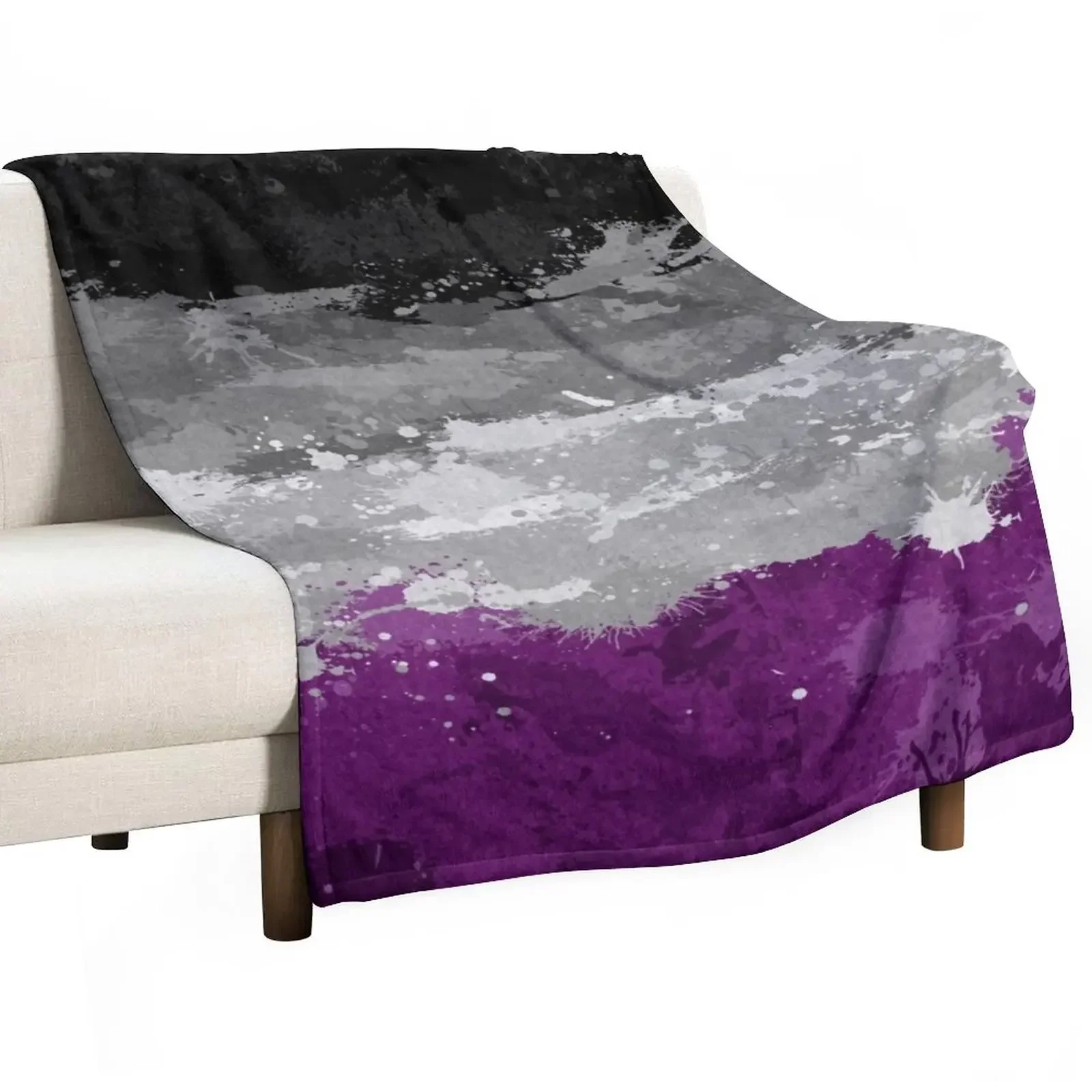 

Abstract Paint Splatter Asexual Pride Flag Pattern Throw Blanket Winter beds Soft Soft Big warm winter Blankets