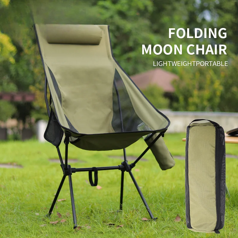 Deckchair Outdoor folding chair Fishing chair, cup bag with pillow three colors optional