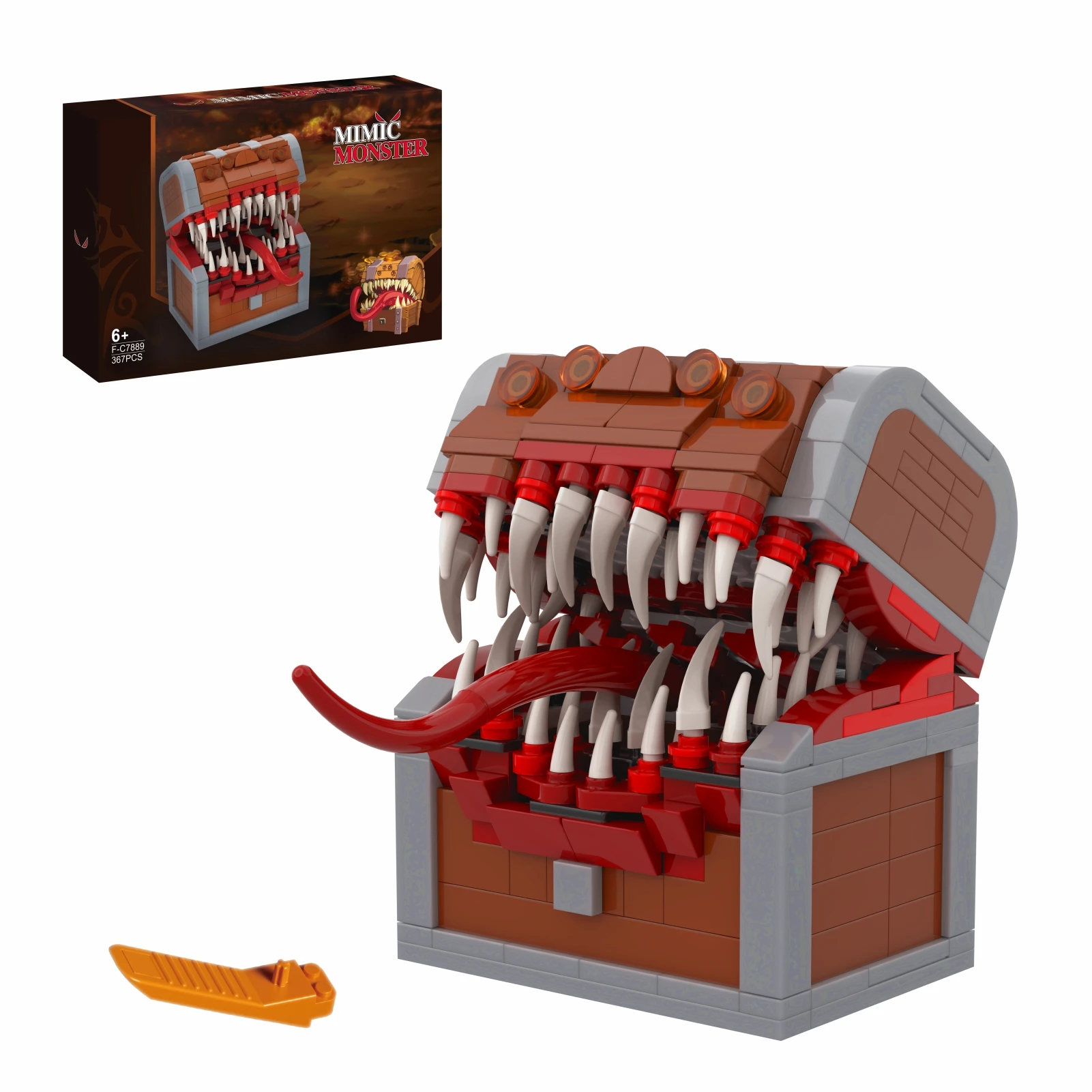 Gobricks MOC imitujące skrzynie wieża kości Model klocki gra zręcznościowa skrzynia skarbów potwór cegły zabawki dla dzieci prezent