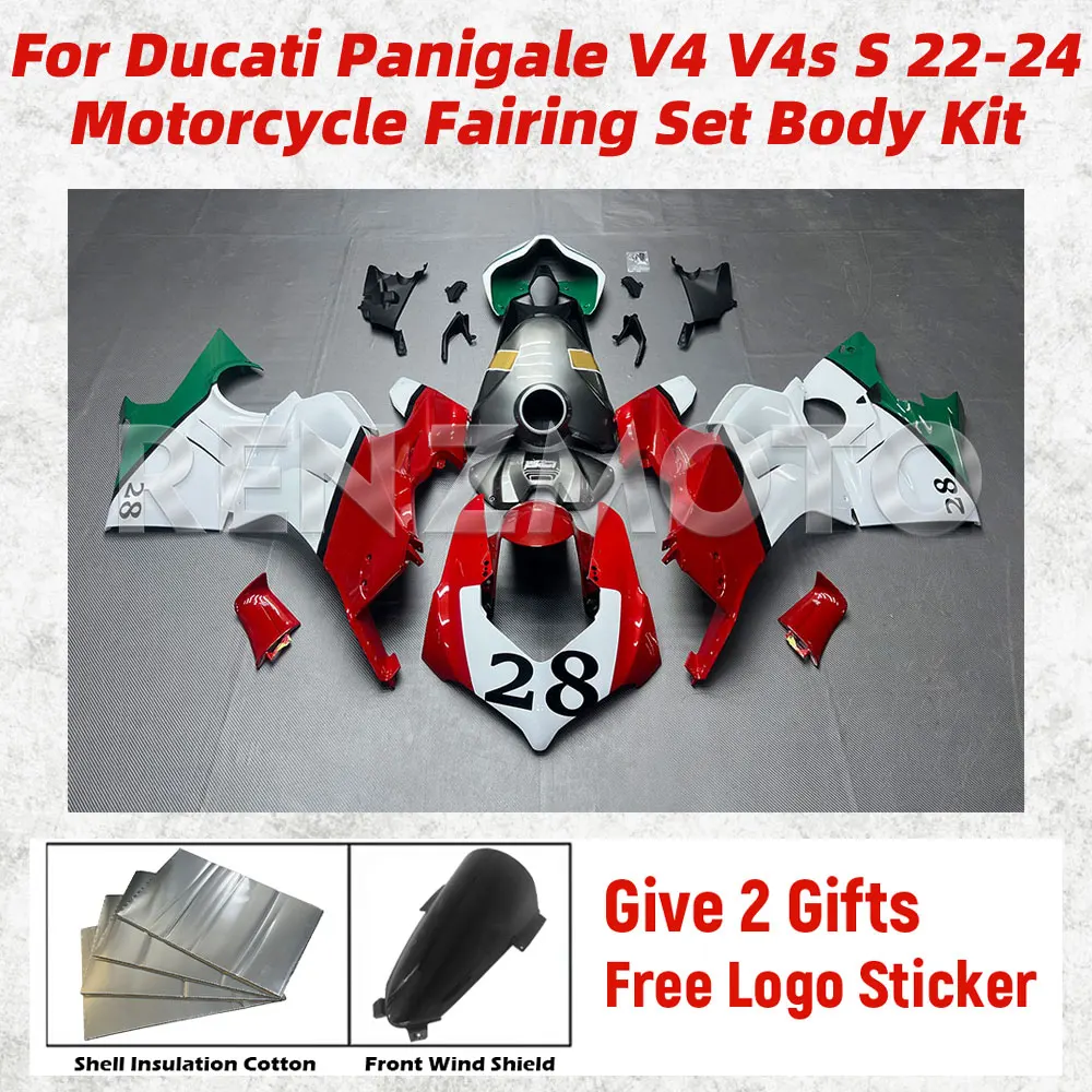 ABS Plastic Motorcycle Fairings Set For Ducati Panigale V4 V4s S 2023-2024 Body Kit Bodywork Set Shell Injection With Fuel Tank