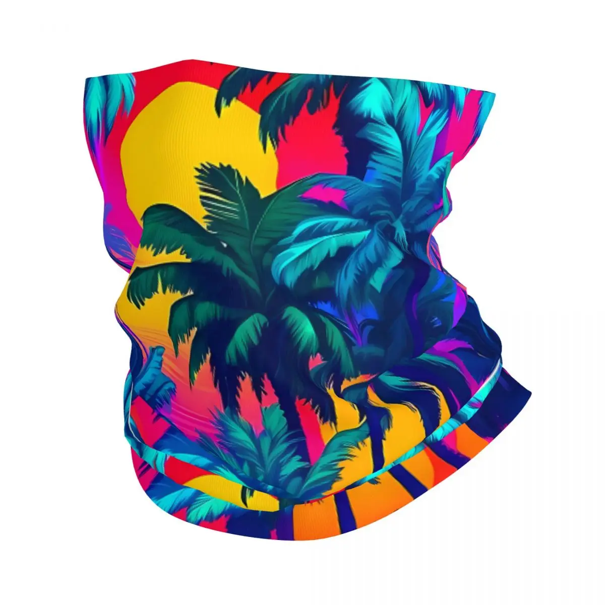 Y2K Summer Beach Coconut Trees Scarf Neckerchief Neck Face Mask Polyester