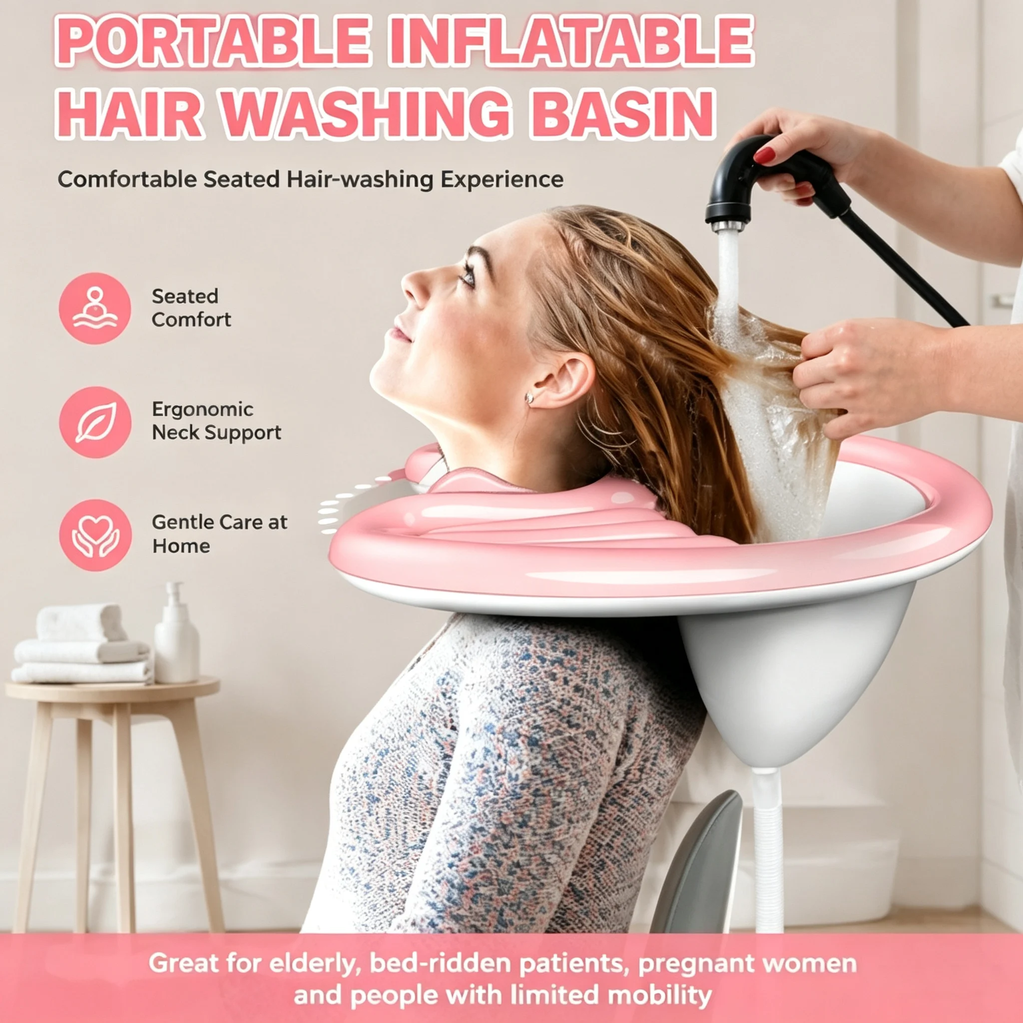 Women Accessories Combo - Portable Inflatable Hair Washing Basin Complete