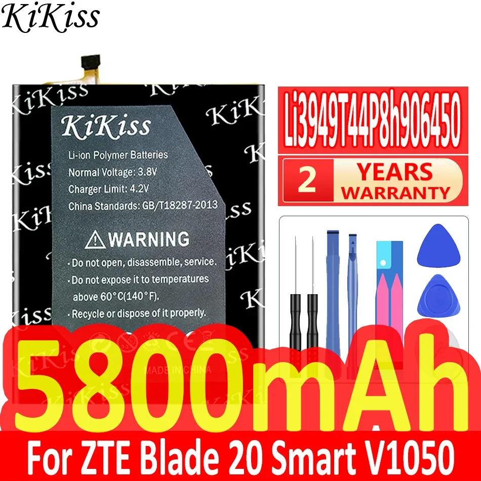 

Мощная батарея 5800mAh KiKiss Li3949T44P8h906450 для ZTE Blade 20 V Smart V2050 V1050