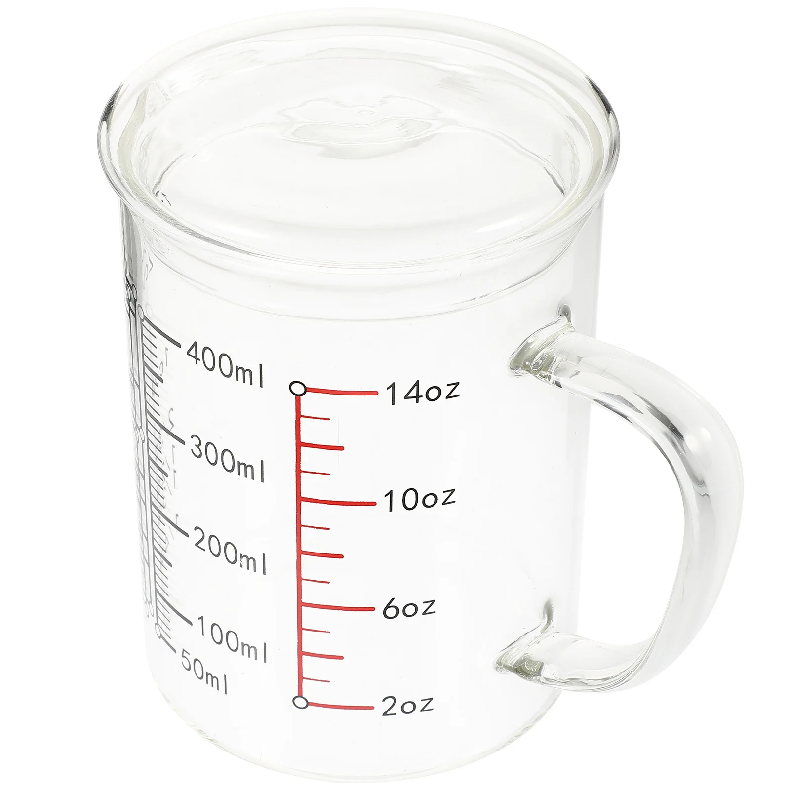 

Glass Measuring Cup Covered Milk Cup High Temperature Resistant Clear Scale Graduated Measuring Jug for Coffee Milk Baking