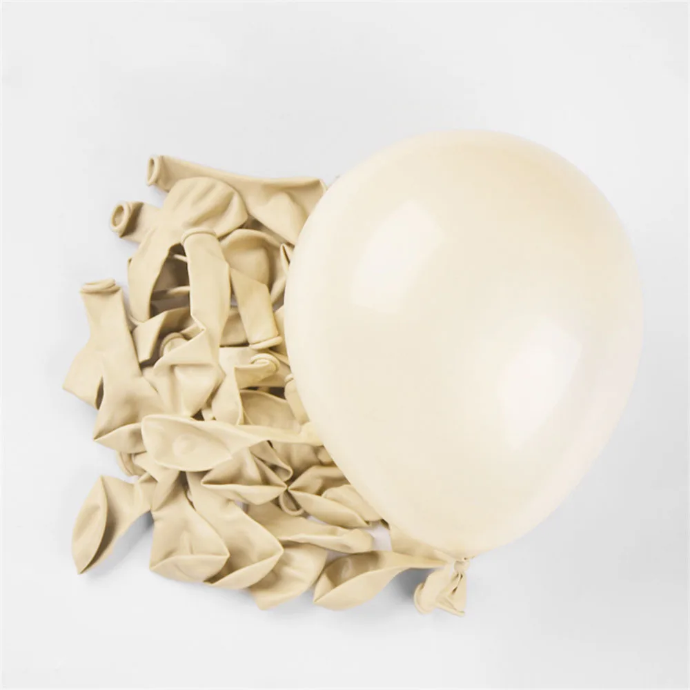 10/20Pcs 10inch Retro Coffee Khaki Ivory Balloon Sand White Latex Balloons Birthday Weeding Party Decoration Baby Shower