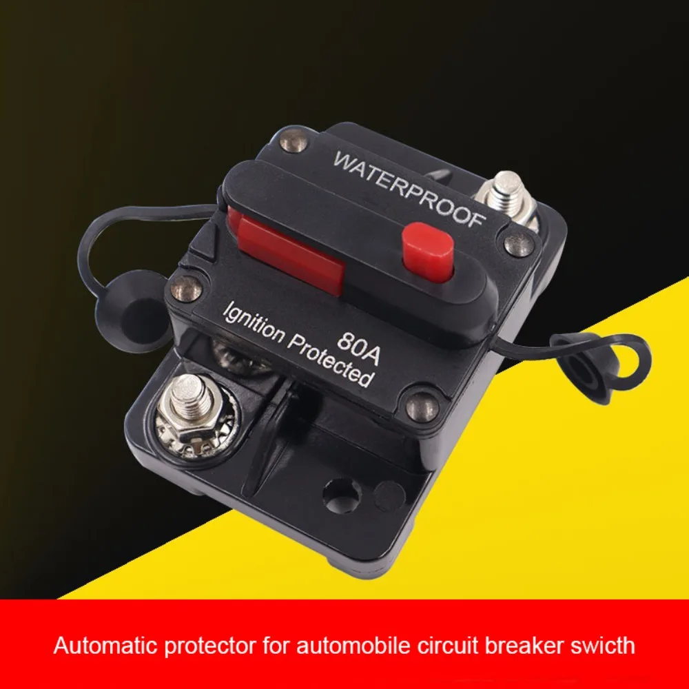 Waterproof Circuit Breaker Manual Power Protect 30/70/100/150/250/300A Battery Ring Terminal Connector 12-48V