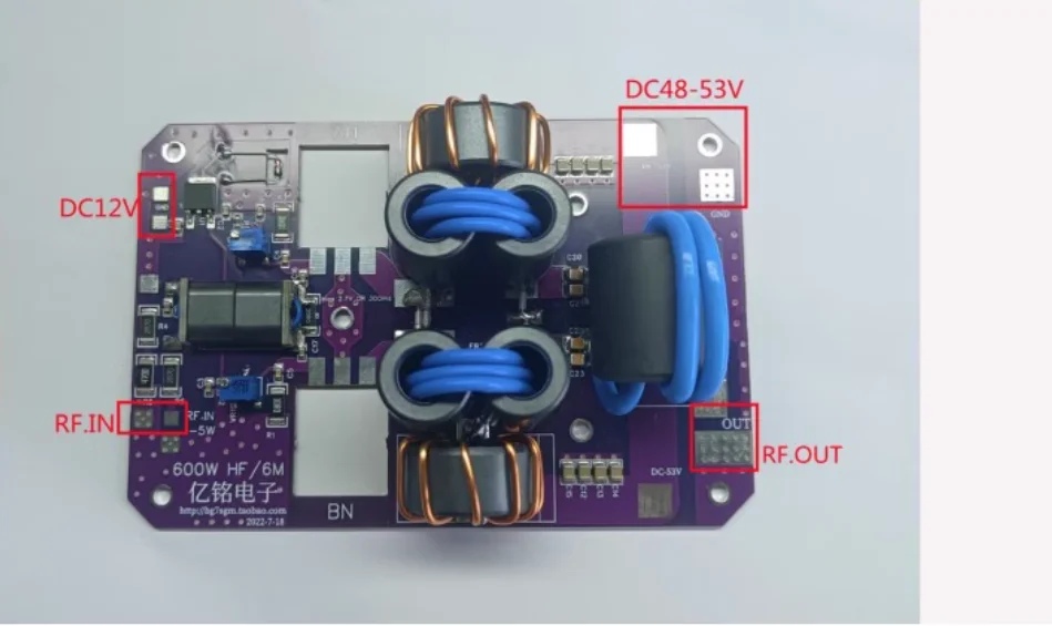 HF 600W 1.8M-54MHz short wave Amplifier SSB Linear RF Power Amplifier board for Transceiver AM FM CW HAM Shortwave radio station