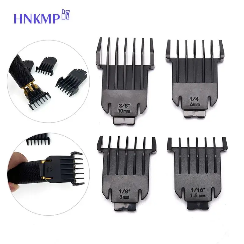 4PCS T9 Cabelo Universal Clipper Limit Comb Guia Define 1.5mm/3mm/6mm/10mm Limit Calipers Trimmer Guards Cabeleireiro Ferramentas