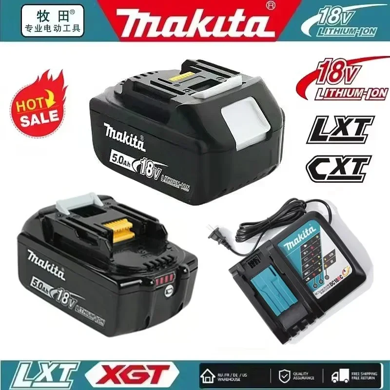 

100% original Makita 18V 6AH/5AH for Makita rechargeable tool battery BL1860B BL1840 BL1850 BL1830 Replacement lithium battery.