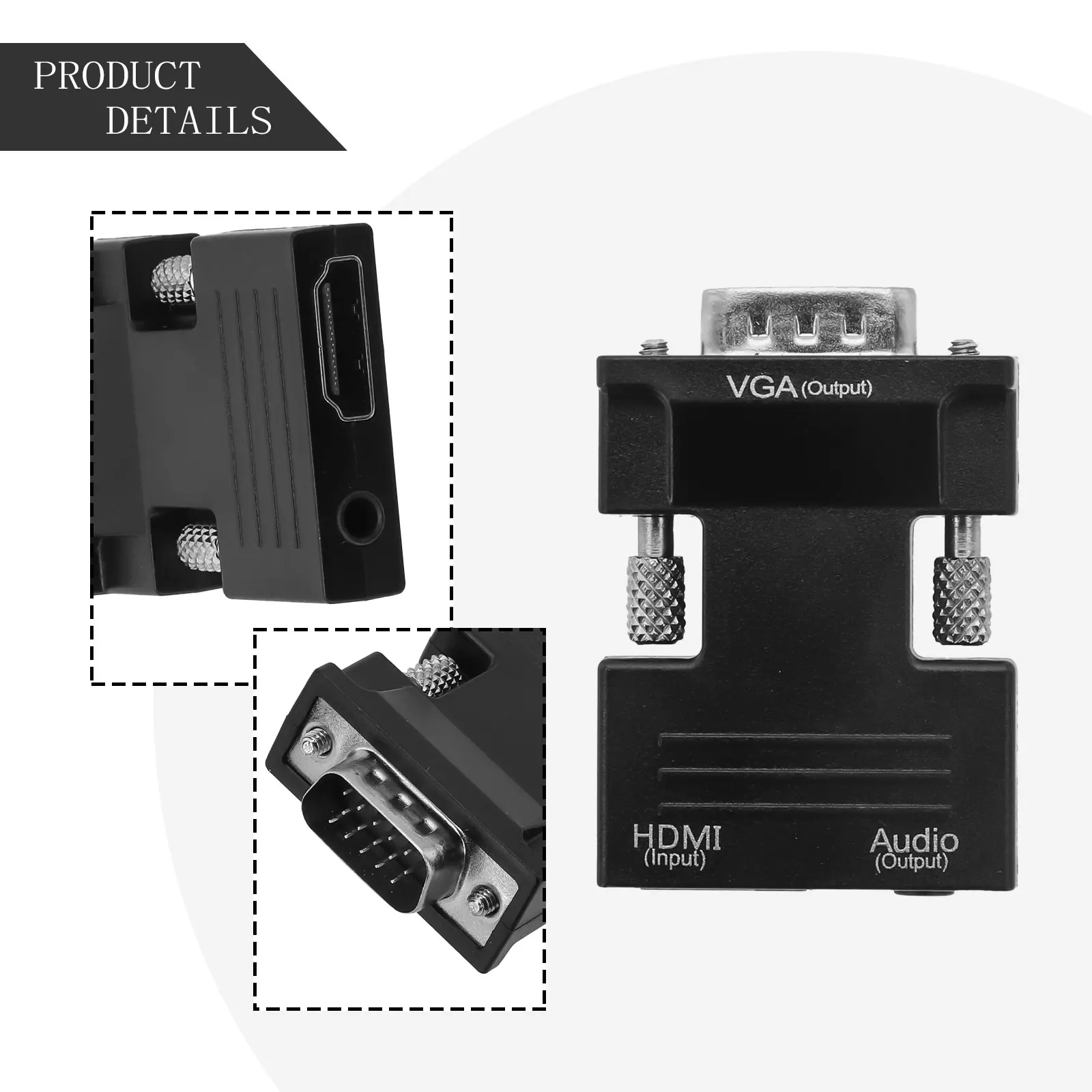 Seamless Audio and Video Connection with Compatible Female to VGA Compatible Male Converter and 3 5mm Audio Cable