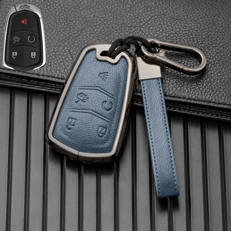 Car Key Case for Cadillac ATS CT6 CTS DTS XT5 Escalade ESV SRX STS XTS 2014 2015 2016 2017 2018 Cove Accessories