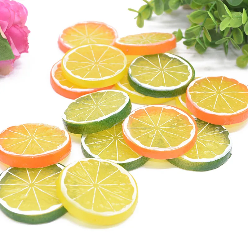 5/10pcs Artificial Fruit Simulation Lemon Slices Christmas Decoration Wedding Festival Party Home Kitchen Fake Lemon Ornaments