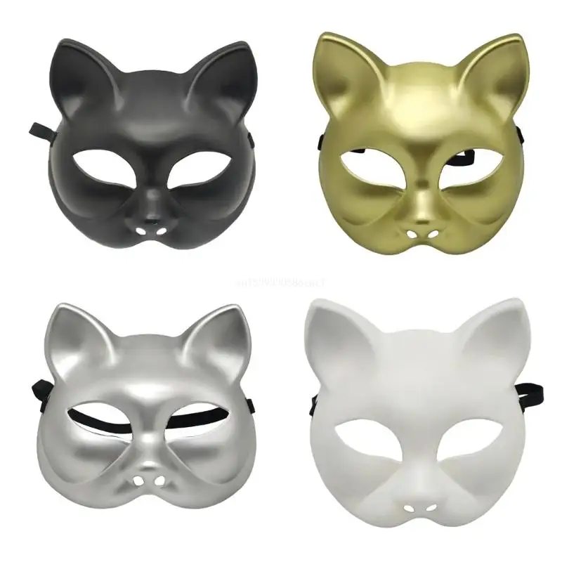 Animal Mask Half Face Mask Halloween Party Mask Lovely Cats Mask for Carnivals Dropship