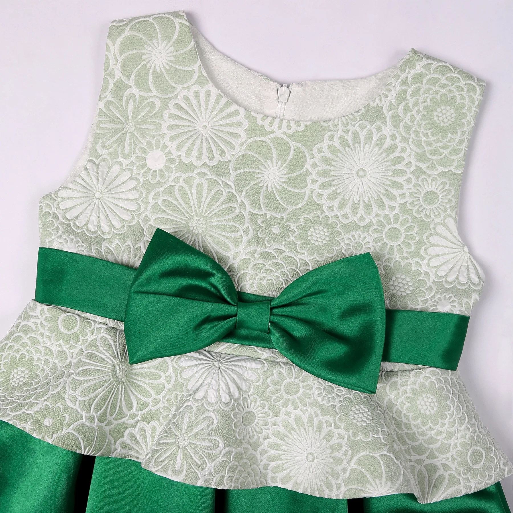 Cute Bowknot Dresses Girls Sleeveless Fashion Children Princess Dress Elegant O-Neck Kids Party Birthday Costume Spring Summer