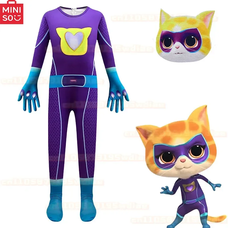 MINISO SuperKitties سوبر القط فريق تأثيري حلي أداء الزي دنة بذلة القط تأثيري حلي للجنسين فستان بتصميم حالم